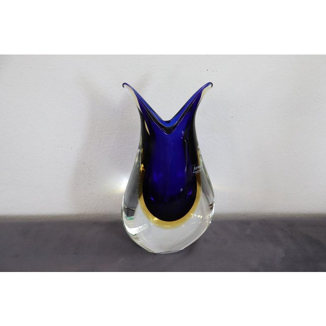 Blue and Yellow Murano Glass Vase from Formia, 1970s For Sale - Image 7 of 14