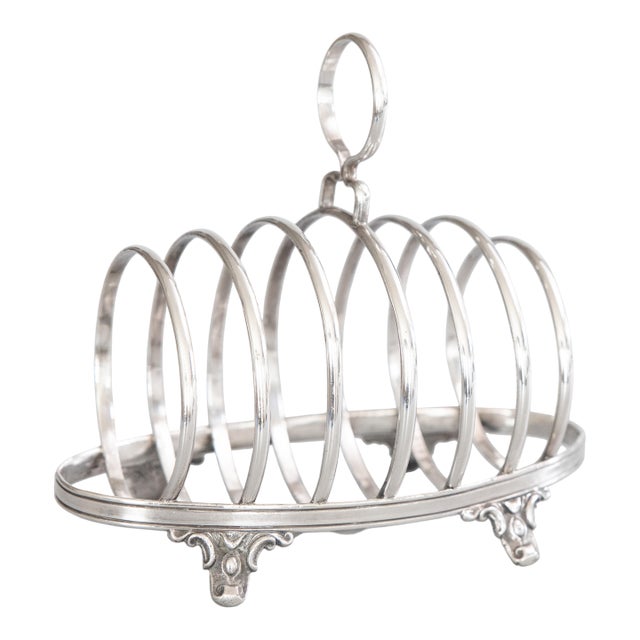 Art Deco English Silver Plate Toast Rack For Sale