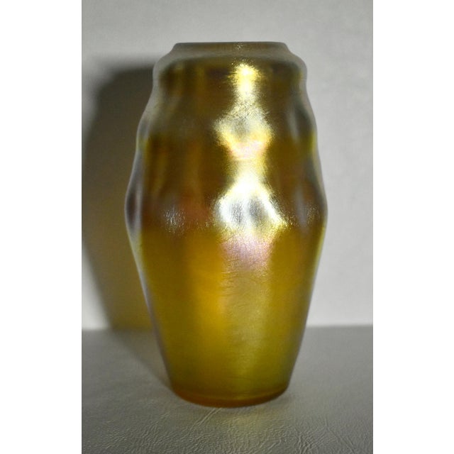 Antique l.c. Tiffany Favrile Art Glass Vase For Sale - Image 11 of 13