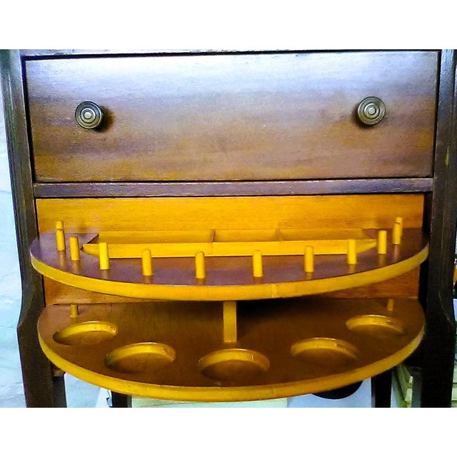 Vintage Mid-Century Arts & Craft/Mission Style Sewing Table/Stand For Sale - Image 11 of 12