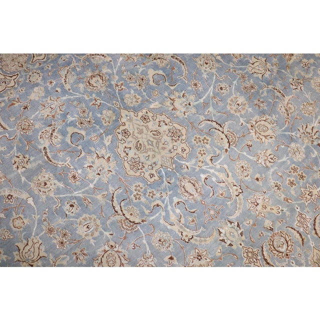Textile Early 20th Century Light Blue Yellow Oversize Nain Rug - 12'7" x 19'7" For Sale - Image 7 of 11