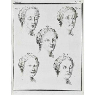 Jacques de Seve, Facial Expressions, Etching, 1771 For Sale