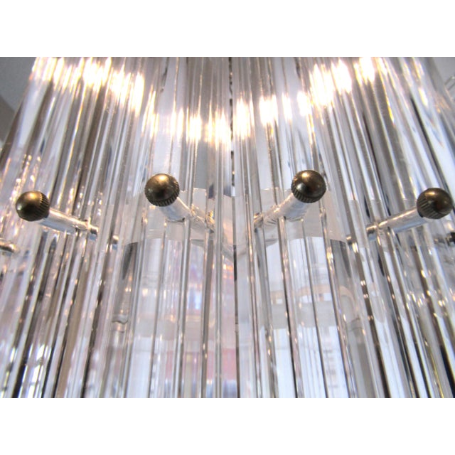 1970s Large 50 Inch Tall Mid-Century Modern Lucite and Chrome Waterfall U-Shaped Chandelier For Sale - Image 9 of 15