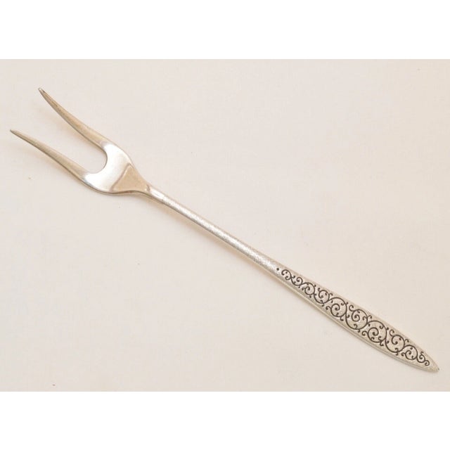 Mid 20th Century Mid 20th Century Wallace Sterling Silver Spanish Lace Pickle Olive Fork 5.75" - No Mono For Sale - Image 5 of 5