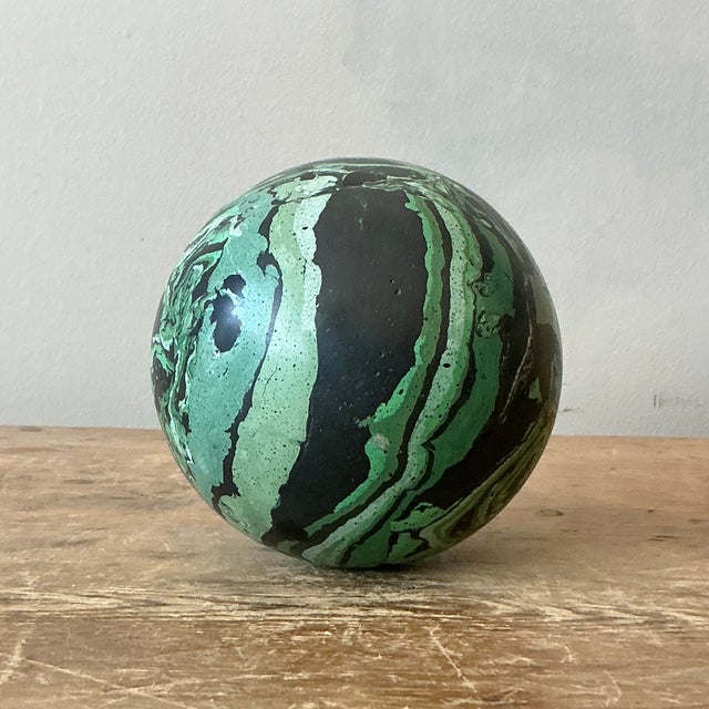 Boho Artisanal Pigmented Plaster Scagliola Sphere For Sale - Image 4 of 8