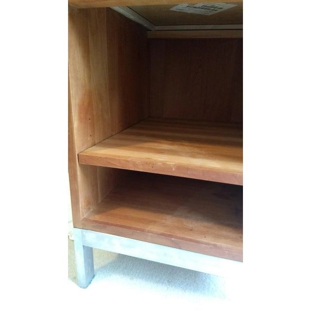 Brown Room & Board Linear Solid Cherry Wood Nightstand Drawer Table For Sale - Image 8 of 11