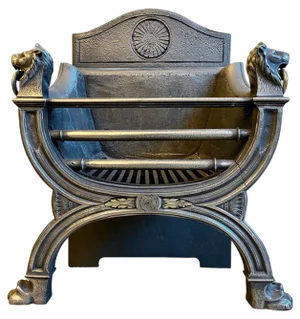 19th Century Regency Style Polished Cast Iron Fire Grate