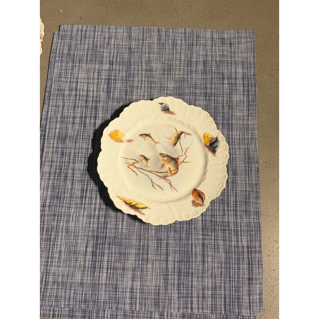 Antique Limoges Hand-Painted Fish Service, Wm. Guérin & Co. — 11 Plates + Underplate, Ca. 1900 For Sale - Image 11 of 12