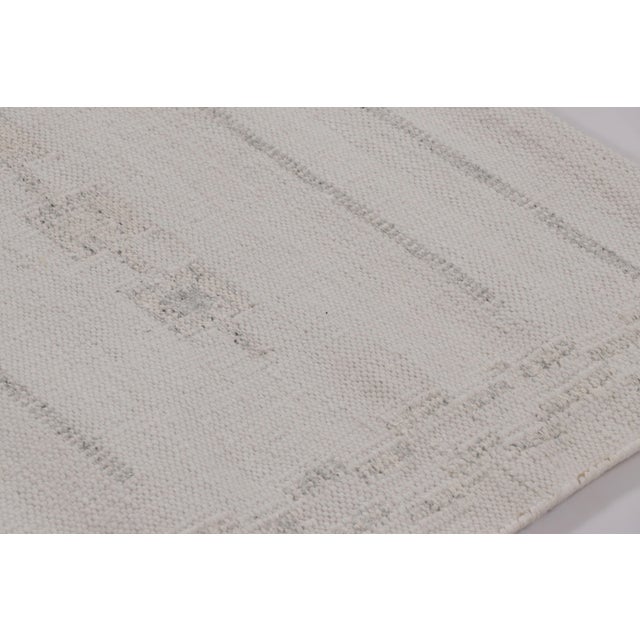 Mid-Century Modern Rug & Kilim’s Scandinavian-Inspired Outdoor Rug, Geometric Patterns Over White For Sale - Image 3 of 7