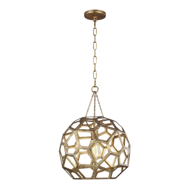 Alexa Hampton by Visual Comfort Studio Feccetta Medium Pendant, Gold For Sale
