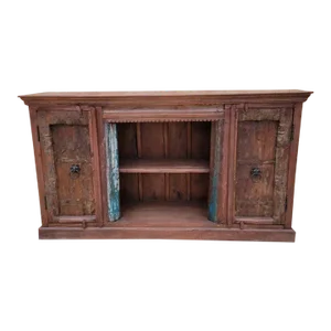 Antique Moroccan Rustic Reclaimed Wood Cabinet