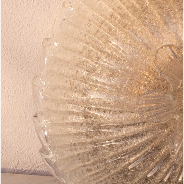 Transparent 1970s Italian Transparent Murano Glass Ceiling With Flower For Sale - Image 8 of 12