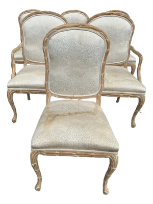 Late 20th Century Century Furniture Faux Bois Style Dining Chairs - Set of 6