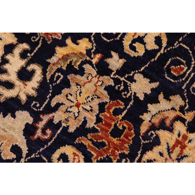 Classic Ziegler Blue Beige Hand-Knotted Wool Rug - 8'0'' X 9'9'' For Sale In New York - Image 6 of 8