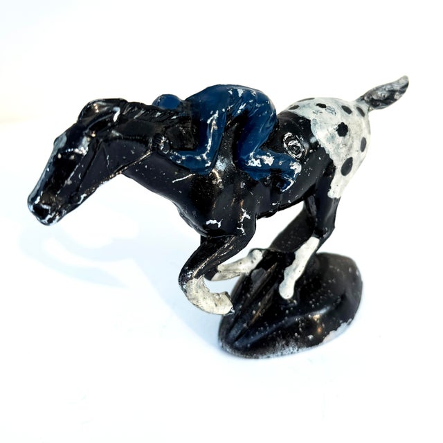 1920s 1920s Chrome Jockey Car Ornament Painted Over as Folk Art For Sale - Image 5 of 8