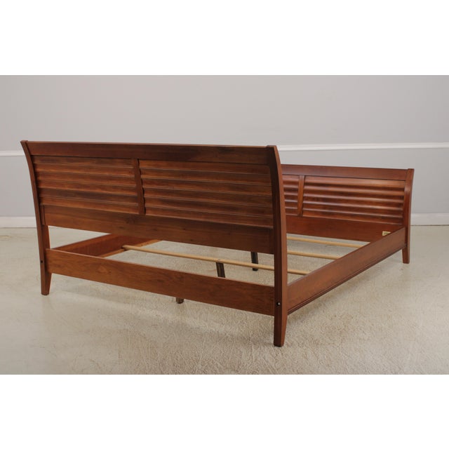 Ethan Allen Avenue King Size Cherry Modern Sleigh Bed For Sale - Image 11 of 16