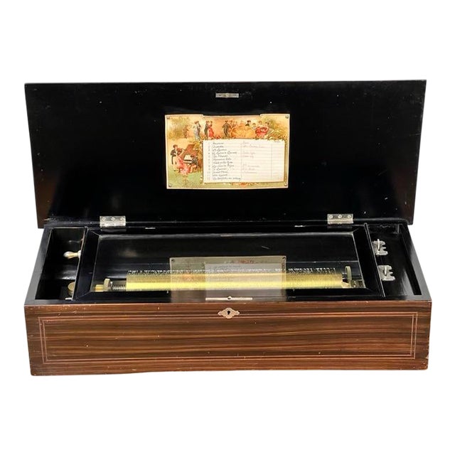 Antique Swiss 12 Tune Music Box C. Late 19th Century For Sale