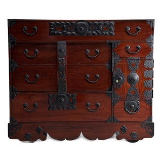 Traditional Japanese Iwayado Kuruma-Dansu on Wooden Wheels, 1960s For Sale