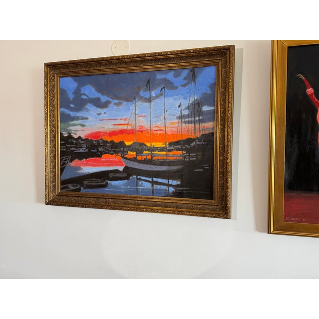 Nautical George T. Chakos Fine Art: "Just Before Dawn, Camden Harbour, Me" For Sale - Image 3 of 8