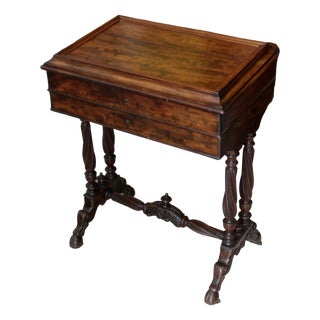 Vintage Classic French Mahogany Sewing Desk For Sale