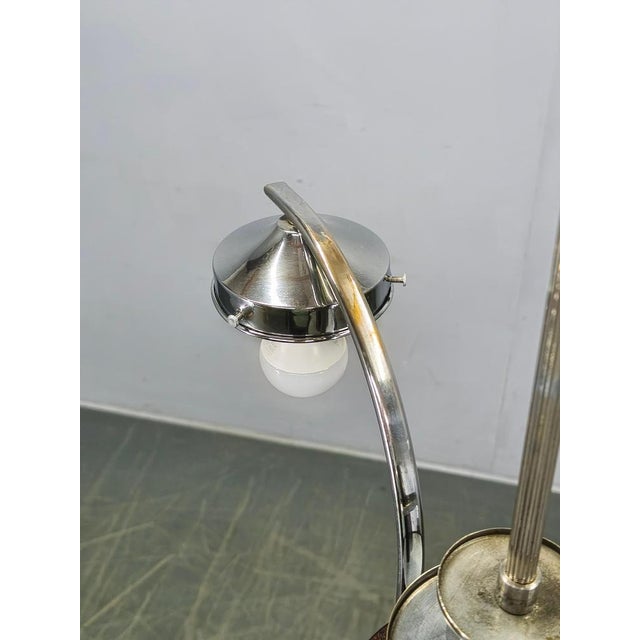 Czech Art Deco Chandelier with Four Opaline Glass Shades, 1930s For Sale - Image 12 of 15