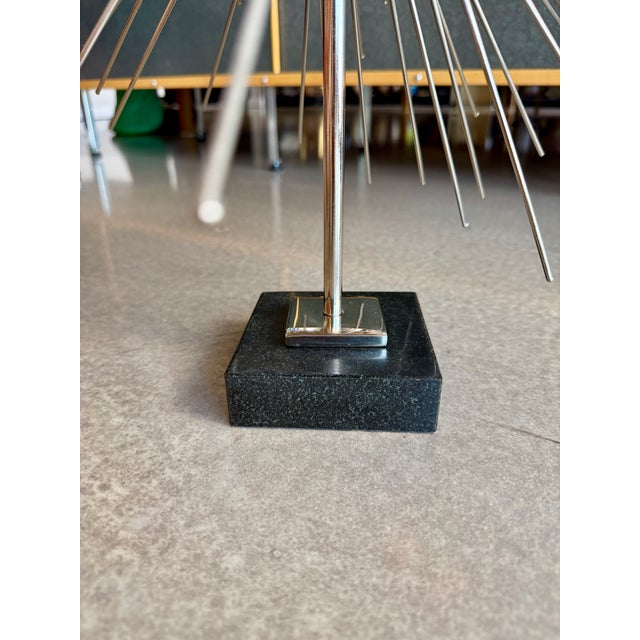 Curtis Jere Global Views Metal Starburst Urchin Tabletop Sculpture Marble Base Plinth Brutalist Metal Industrial Sputnik For Sale - Image 4 of 12