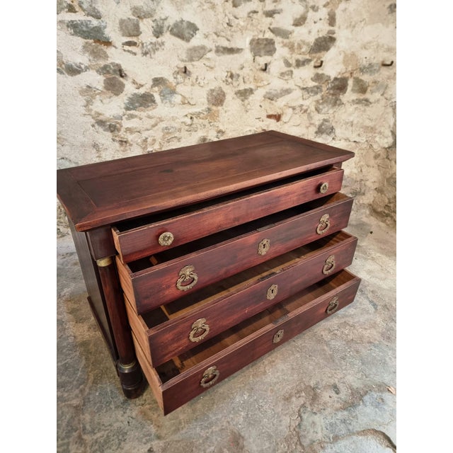 Antique French Empire Chest of Drawers in Mahogany For Sale - Image 9 of 18