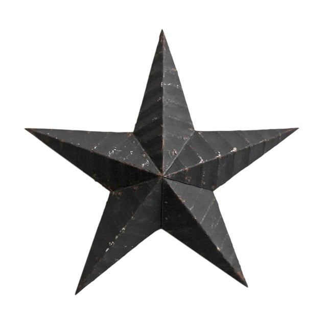 Farmhouse Vintage Farmhouse Black Metal Barn Star Wall Object For Sale - Image 3 of 3