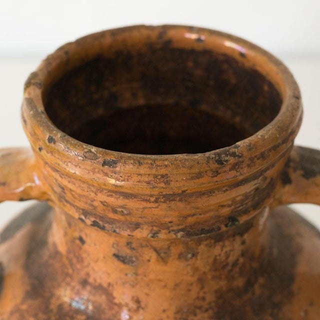 Contemporary 19th Century Terracotta Vase with Ochre Glaze For Sale - Image 3 of 7
