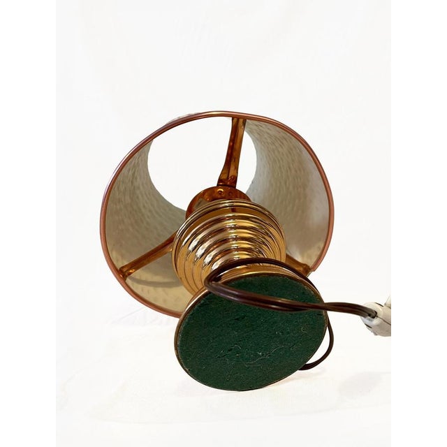 Metal Vintage Art Deco Hammered Copper Table Lamp, 1930 For Sale - Image 7 of 10