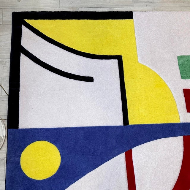 90s Postmodern Custom Abstract Geometric Rug For Sale - Image 10 of 10