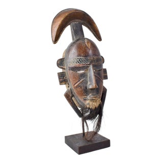 Early 20th Century Djimini Ligbi Do Society Mask on Custom Stand Côte d'Ivoire For Sale