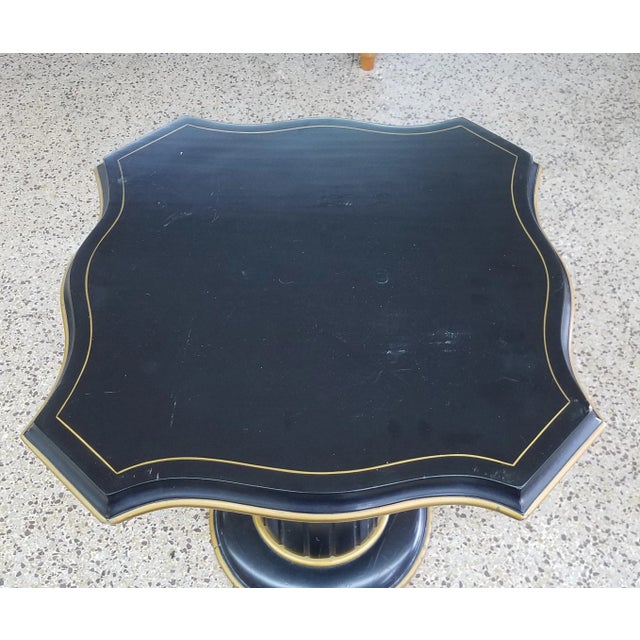 Hollywood Regency Hollywood Regency Fluted Column Noir Side Table For Sale - Image 3 of 10