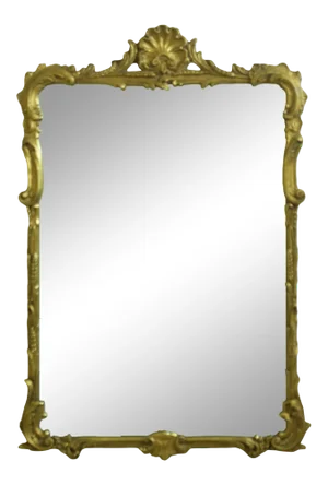 Chippendale Style Gold Framed Shell Top Mirror