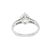 A mid-century platinum engagement ring featuring a pear-cut white diamond. The primary stone is approximately 1.0 carat,...