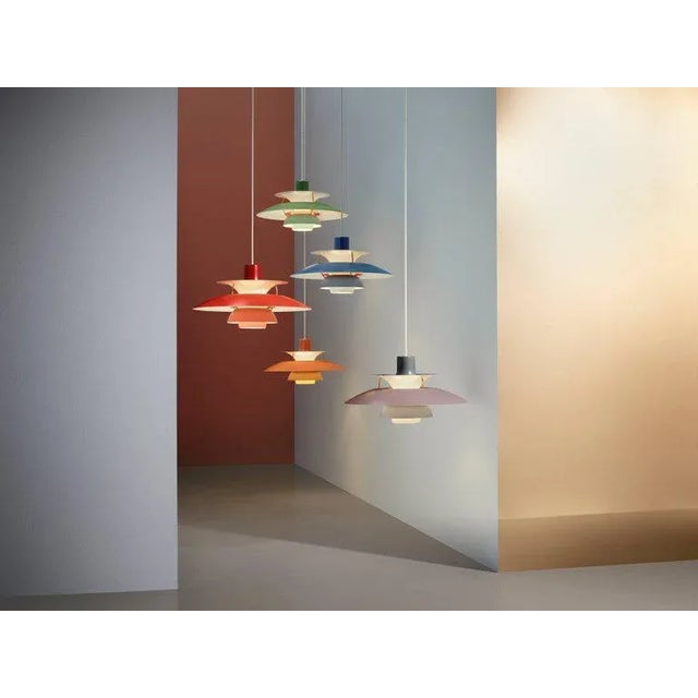 Poul Henningsen PH 5 Pendant for Louis Poulsen in Red. Poul Henningsen introduced his iconic PH 5 pendant light in 1958....