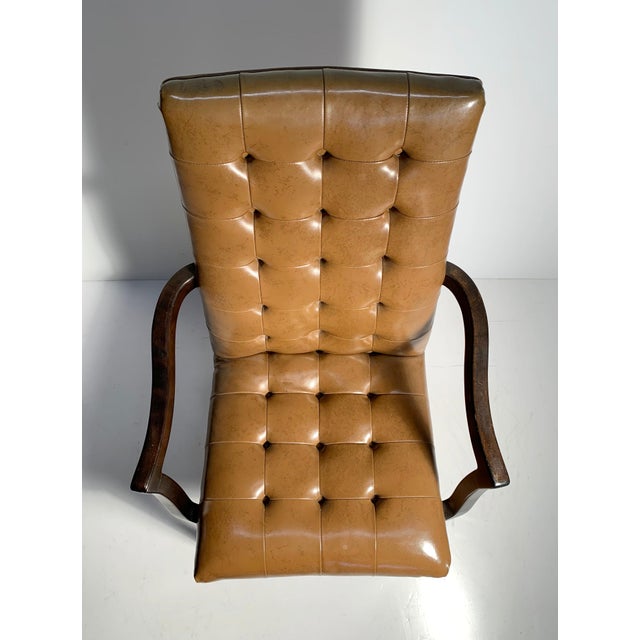 Elegant Pair of Vintage High Back Dunbar Edward Wormley Style Arm Chairs For Sale - Image 4 of 10