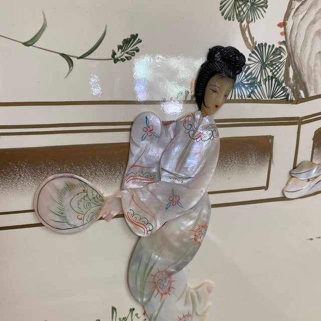 1970s Chinoiserie Motif White Bar For Sale - Image 4 of 12