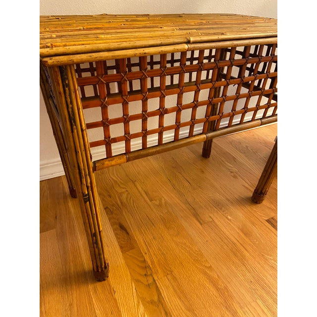 1970s Vintage Mcm Bamboo Side Table For Sale - Image 10 of 11