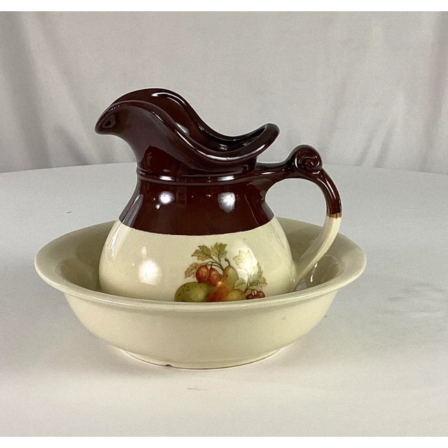 Vintage McCoy Water Pitcher and Basin Bowl Set- 2 Pieces For Sale - Image 12 of 12
