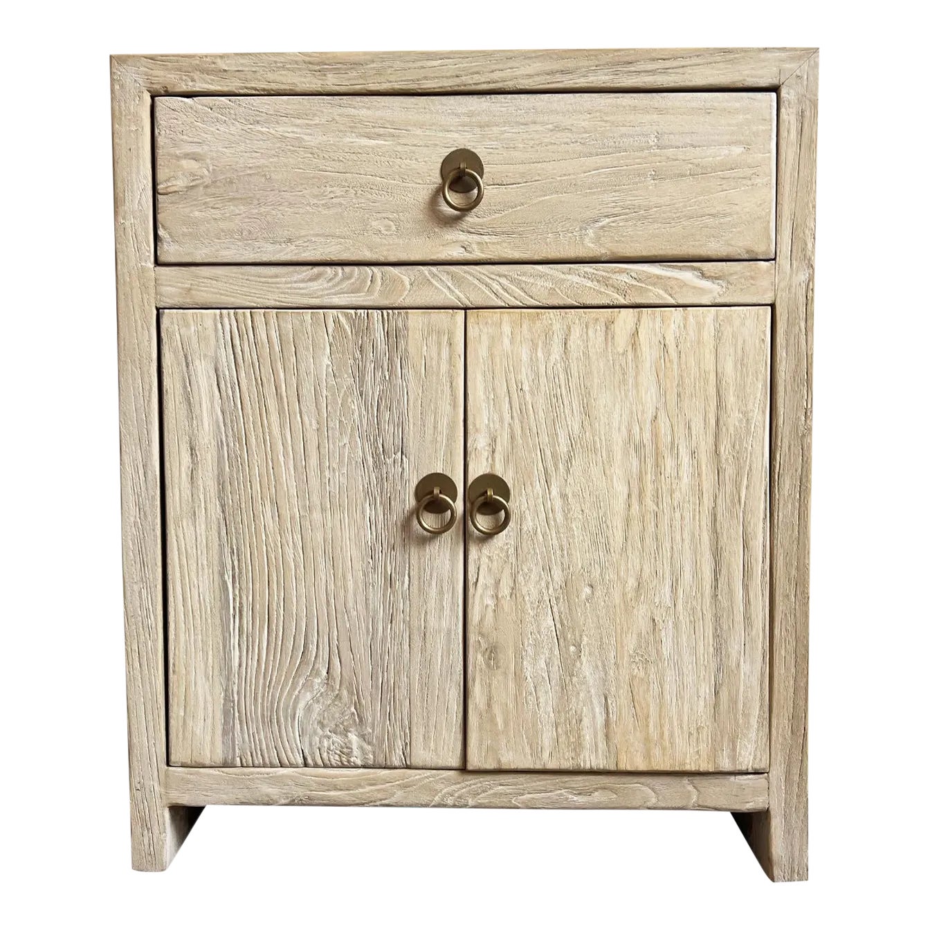 Simple Bleached Elm Nightstand Chairish
