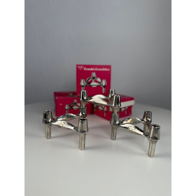 Metal Modular Candleholder in Chrome from BMF / Nagel, Germany, 1970s, Set of 3 For Sale - Image 7 of 7