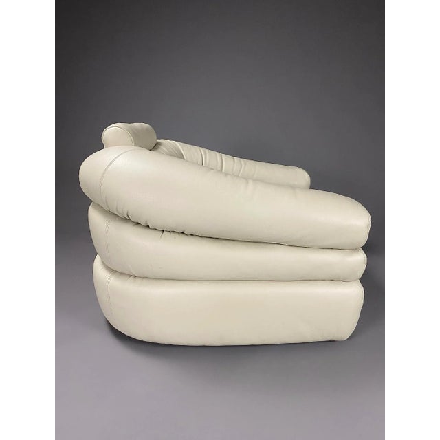 Mid-Century Modern Ivory Leather Straccio Lounge Chair from Zanotta, Italy For Sale - Image 13 of 15