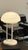 Vintage Mushroom Tripod Table Lamp in Opaline Glass and White Steel, 1970s For Sale - Image 9 of 11