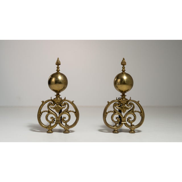 Early 19th Century France Baroque Brass Fireplace Tool For Sale - Image 12 of 15
