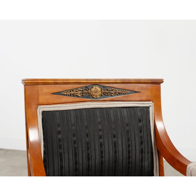 Set of Six French Directoire Style Dining Chairs Bronze Accents For Sale - Image 11 of 18