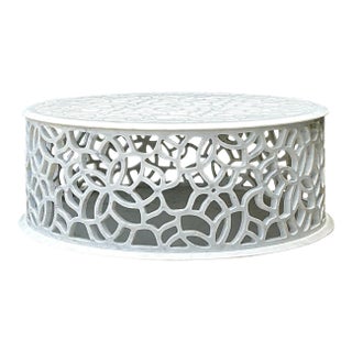 Vintage Baker Pierced Bangle Stone Coffee Table For Sale