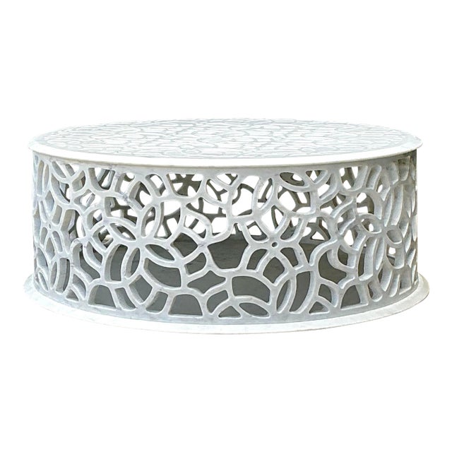 Vintage Baker Pierced Bangle Stone Coffee Table For Sale