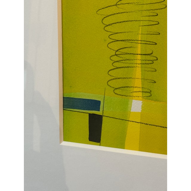 Paper Isabel Wyatt "Yellow Green Colorform" Original Painting, Signed For Sale - Image 7 of 11