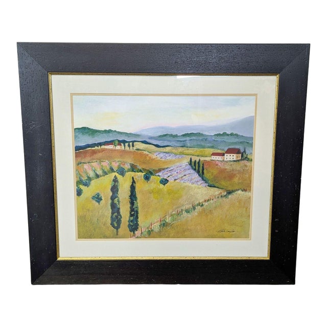 Kris Taylor Framed Landscape Painting “ Daydreams in Tuscany” For Sale